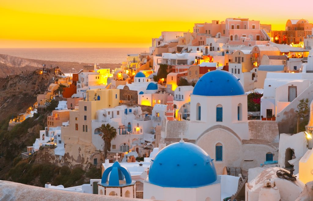 coucher de soleil à Oia