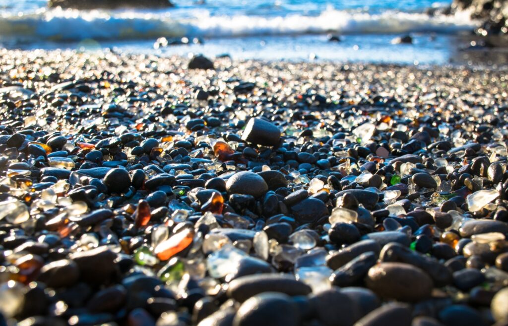 plage de verre de Fort Bragg