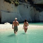 Baignade dans une vasque naturelle de la rivière Vis