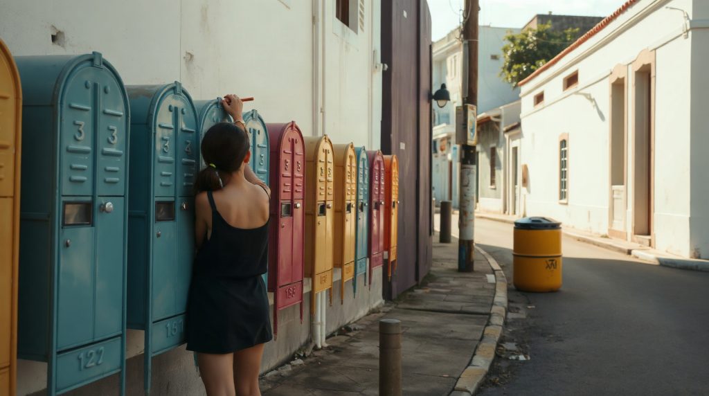 Boîtes aux lettres numérotées dans une rue de Port Louis île Maurice