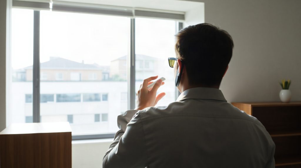 Personne passant un appel international depuis son smartphone