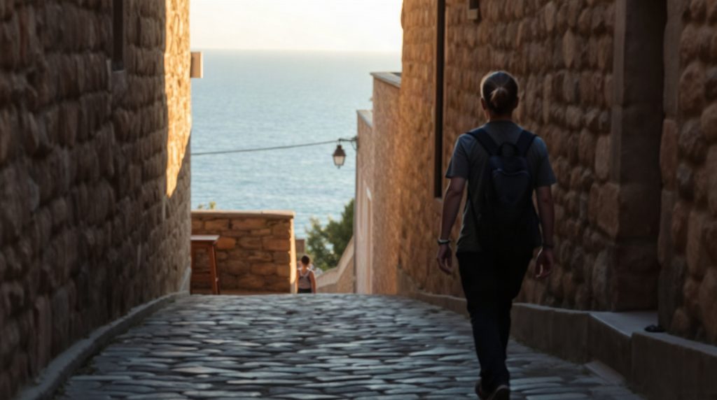 Village médiéval ligure perché sur une falaise rocheuse dominant la mer Méditerranée