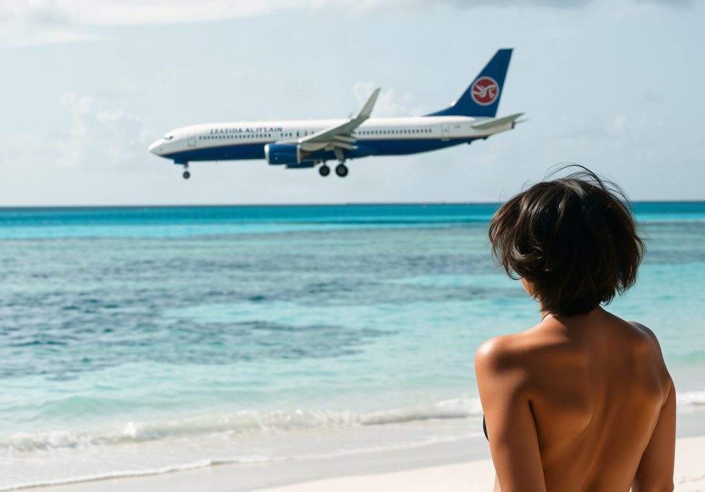 Avion survolant les Caraïbes