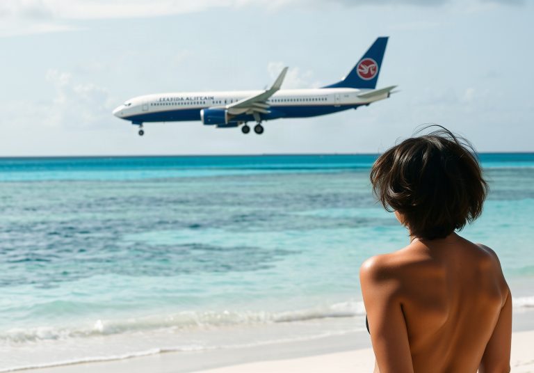 Avion survolant les Caraïbes