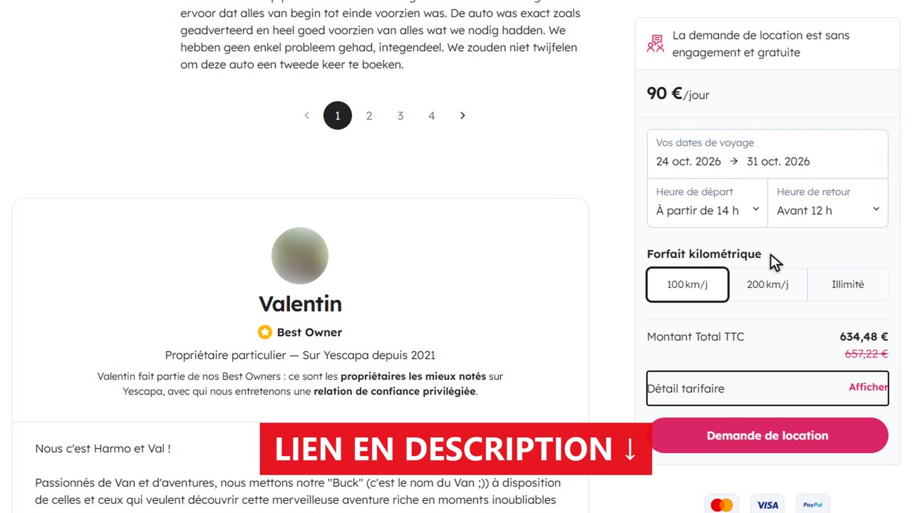 avis yescapa : Le vrai prix et la réservation
