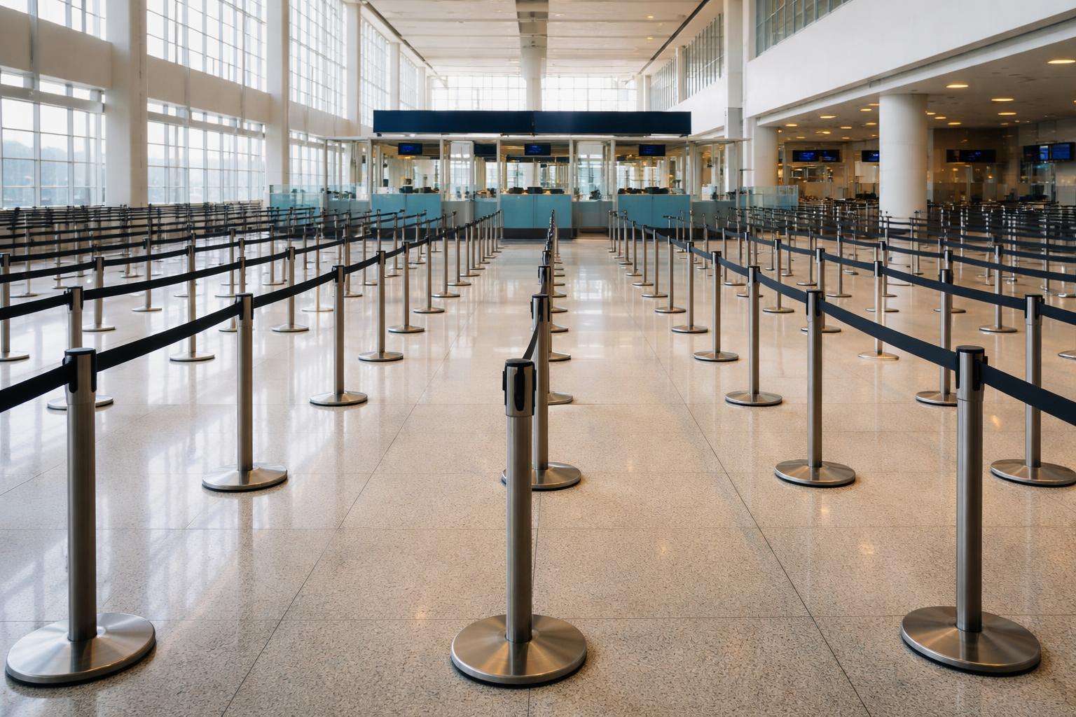 File d'attente au contrôle des passeports dans un aéroport international