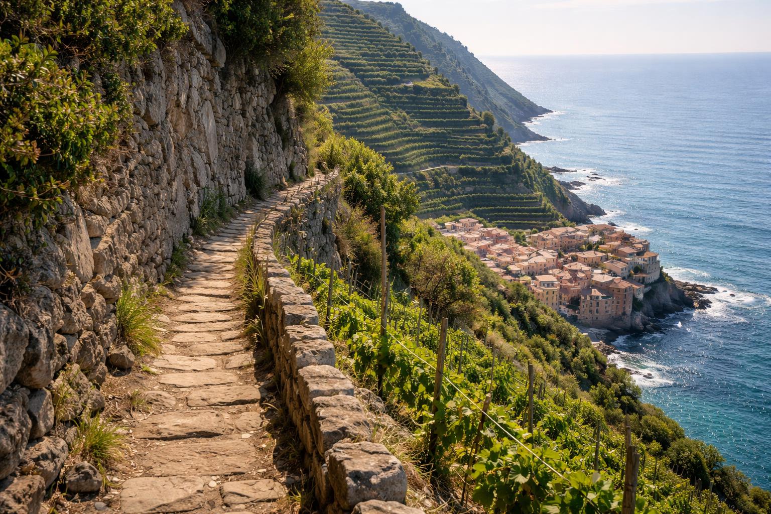 Sentier côtier en hauteur des Cinque Terre