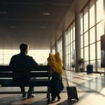 Voyageur attendant dans un terminal d'aéroport international