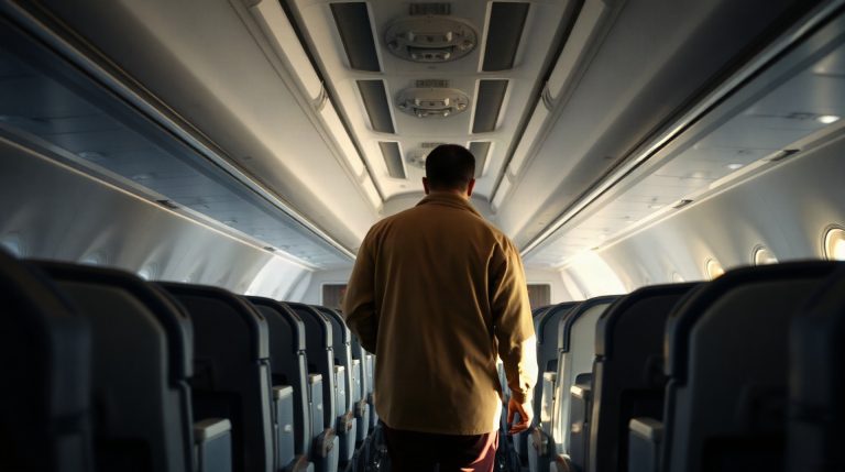 Vue de la cabine économique d'un Boeing 777-300
